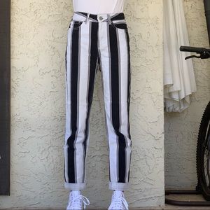 BDG BLACK AND WHITE STRIPE JEANS
